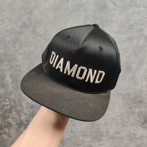 Diamond Supply Hat  Mens One Size OSFA Black Polyester Mesh Snapback Embroidered